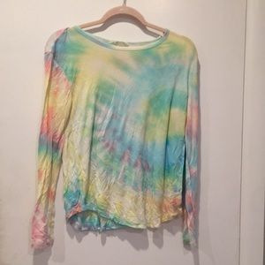 Tie dye multi color long sleeve top